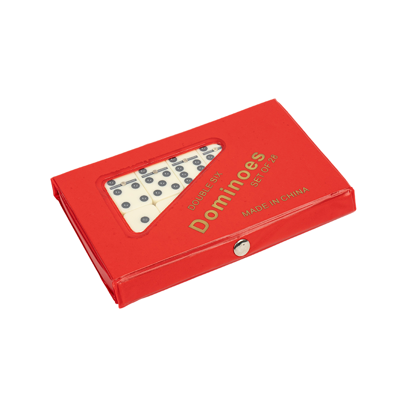 Double Six Dominoes sat med rød PVC -sag
