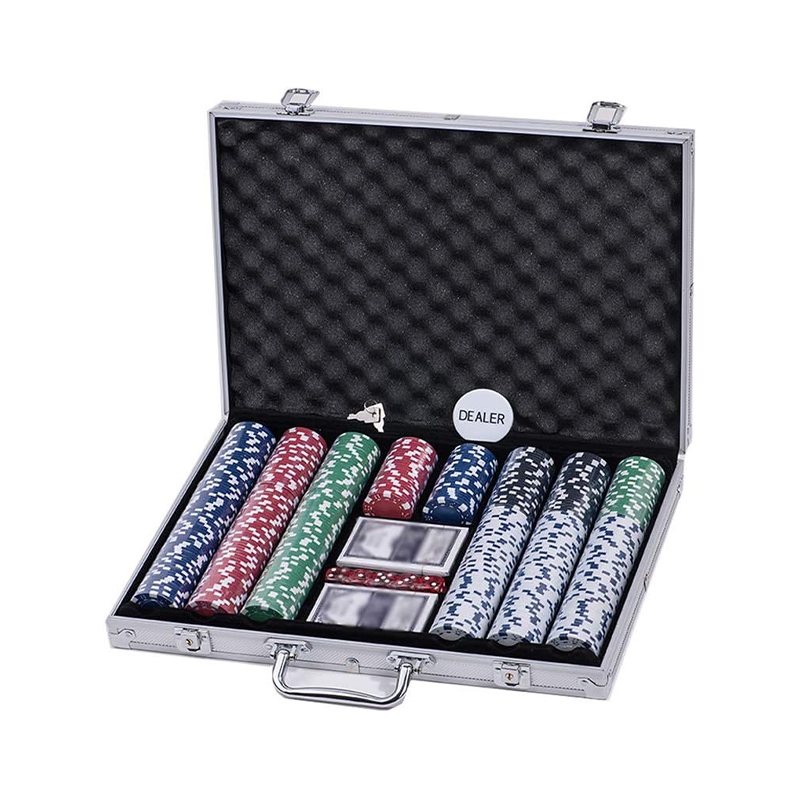 500PSC Heavy Duty Clay Poker Chips sat i aluminiumskasse