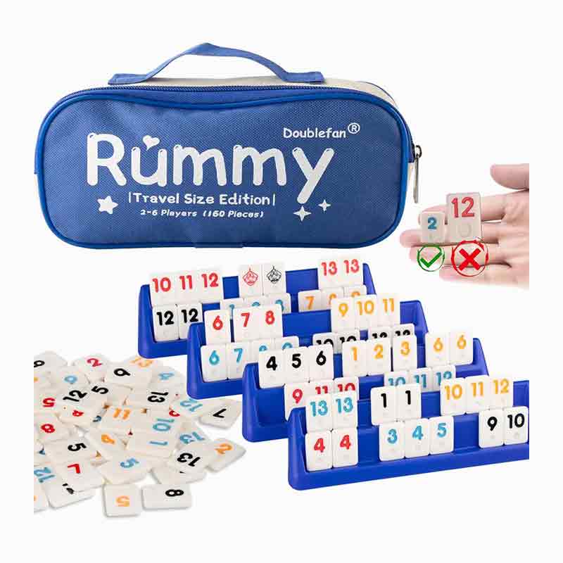 6 spillere mini rummy nummer kortspil sæt