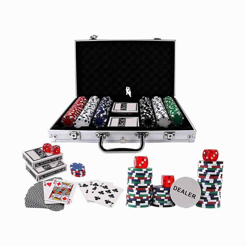 300PSC Texas Hold'em Poker Chips indstillet i aluminiumskasse